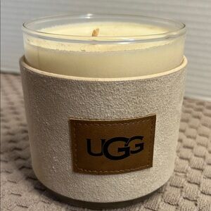 RARE UGG Beige Candle with Leather Accent